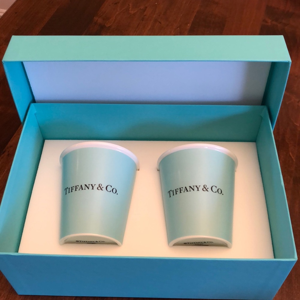 Tiffany Coffee Cups in bone china, set of 2.
